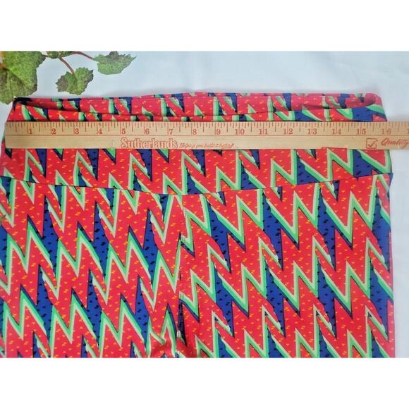 LuLaRoe Leggings TC Tall & Curvy Butter Soft Bright Neon Print Womens Plus Size - Picture 5 of 6